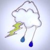 Lightening Storm Cloud Stained Glass Suncatcher